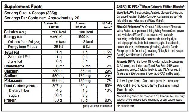 Гейнер Inner Armour Sports, Anabolic Peak 5443 g фото 2