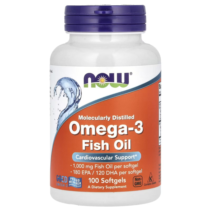 Рыбий жир Now Foods Омега-3 (100 капсул) фото 1